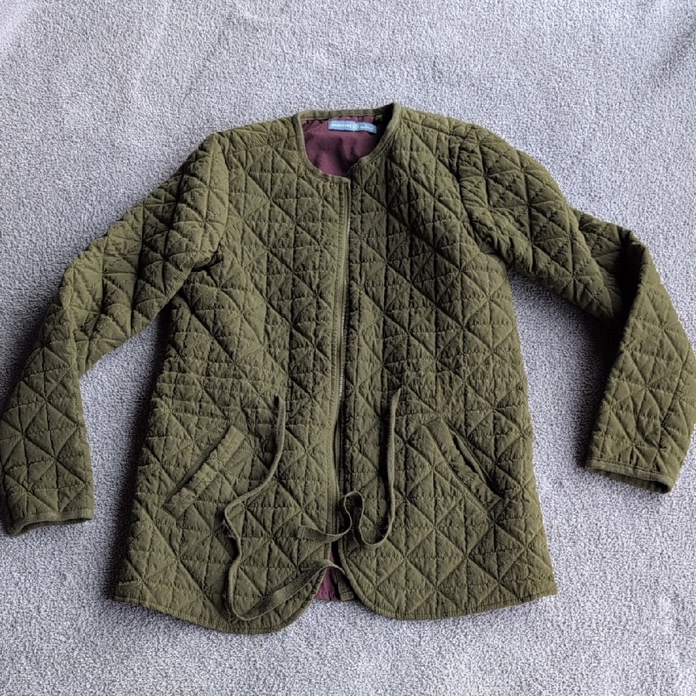 Signature Weekend Olive Quilted Jacket Size S